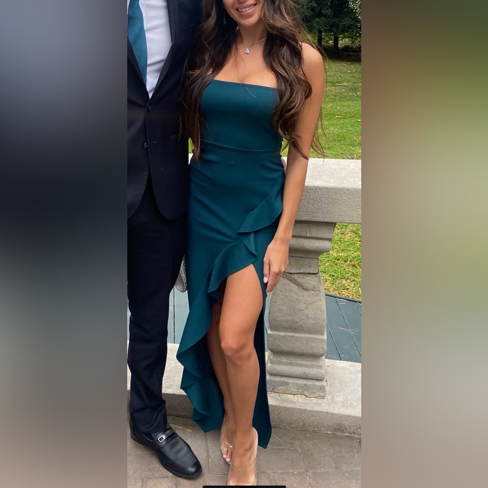 Windsor Teal Formal Gown with Slit